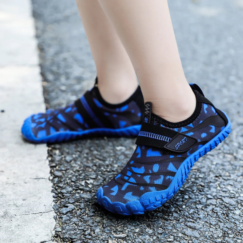 Baskets Aquatiques Pieds Nus Antiderapantes pour enfants bleu1