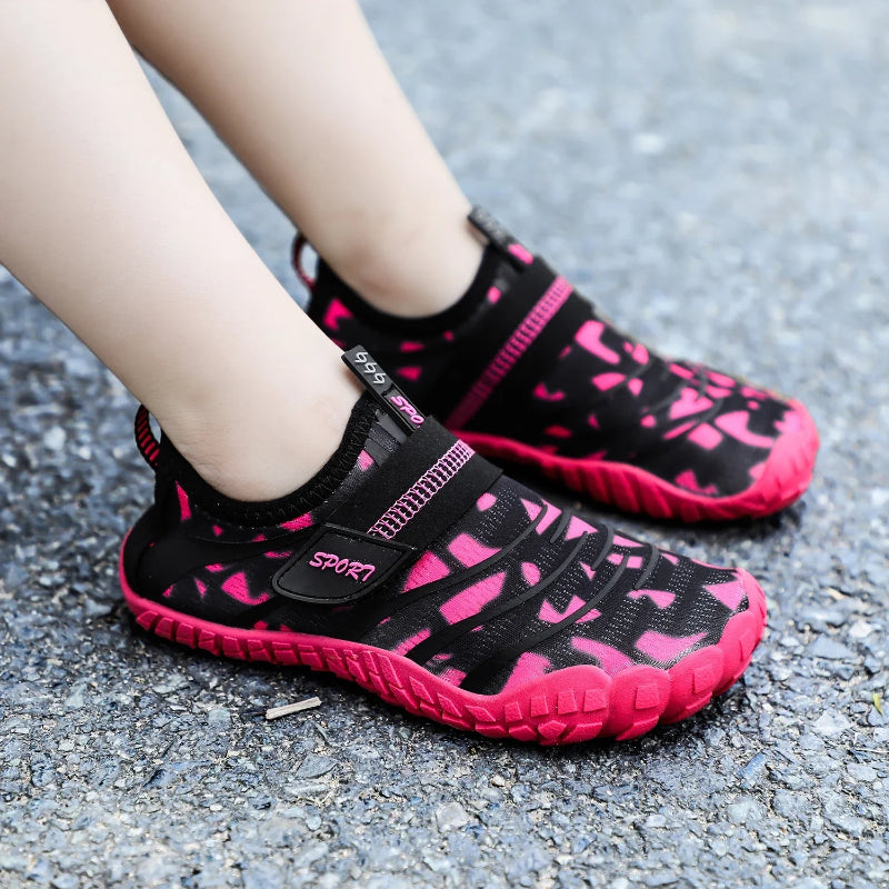 Baskets Aquatiques Pieds Nus Antiderapantes pour enfants rose4