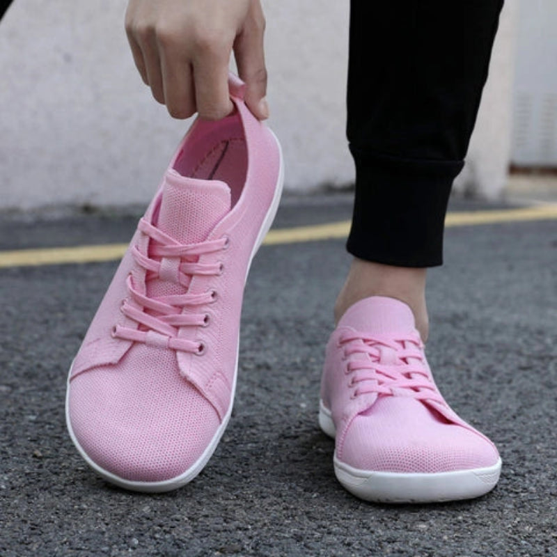Baskets Pieds Nus Legeres a Bout Large rose1