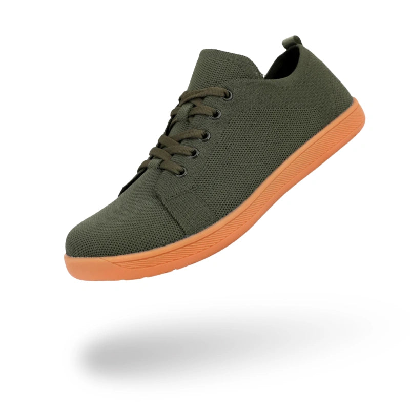 Baskets Pieds Nus Legeres a Bout Large vert