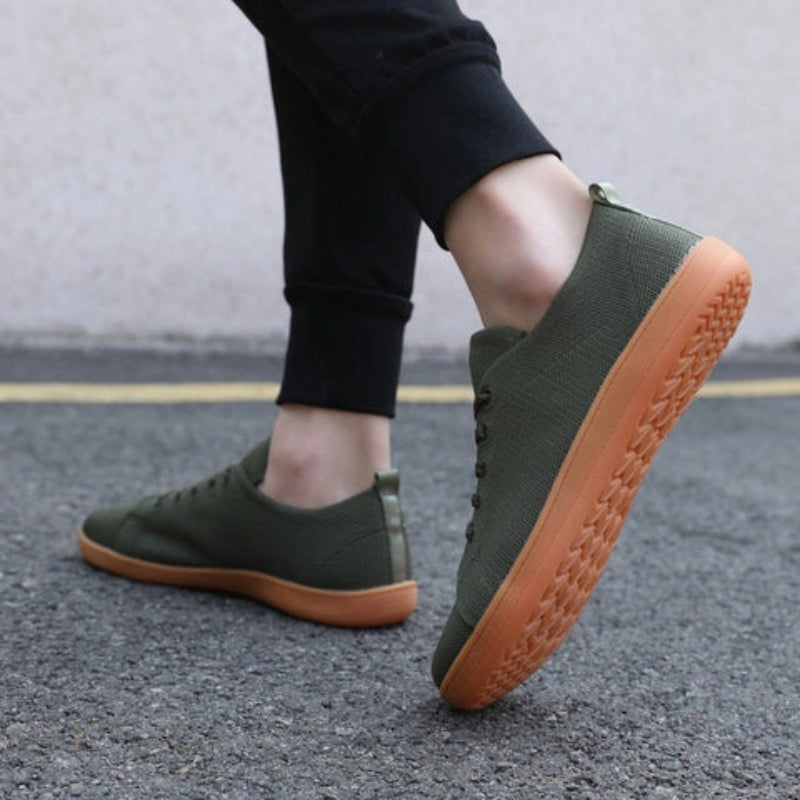 Baskets Pieds Nus Legeres a Bout Large vert1