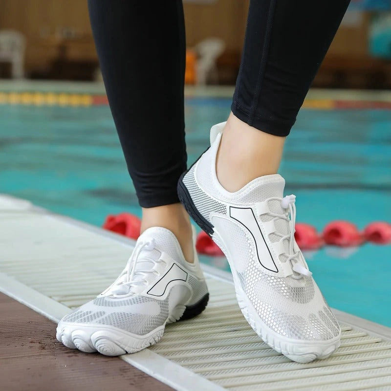 Baskets Pieds Nus Respirantes blanc1
