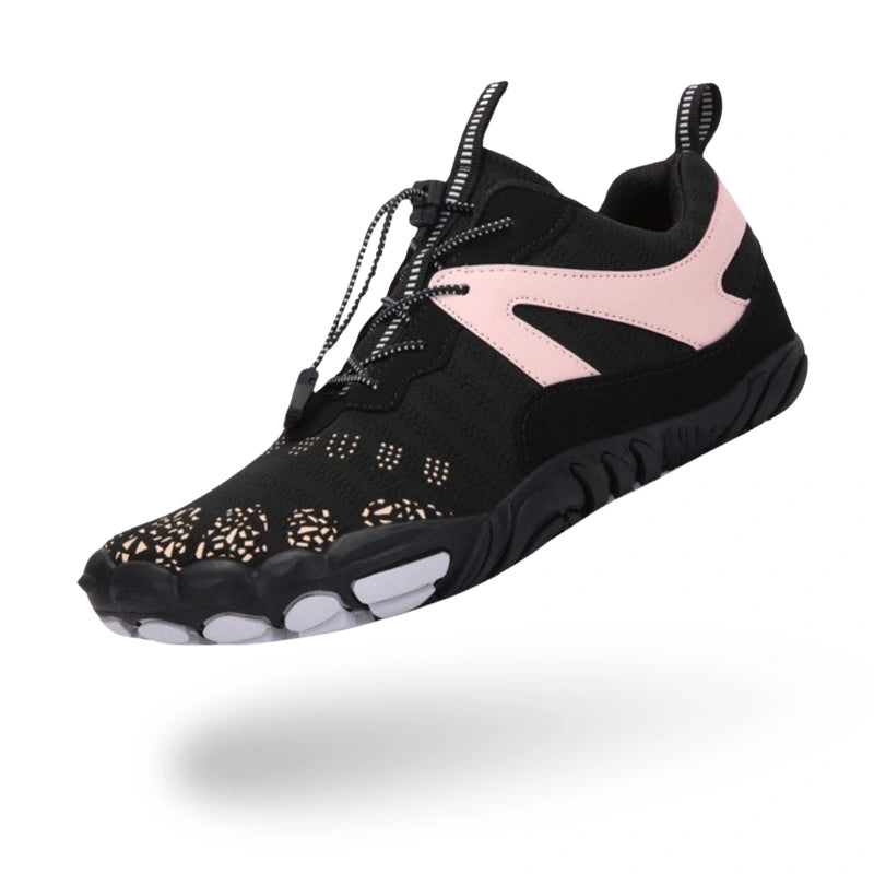 Baskets Pieds Nus Saines & Confortables noir rose3