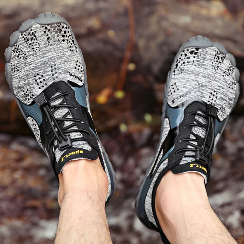 Baskets Pieds Nus d'ete Respirantes gris1