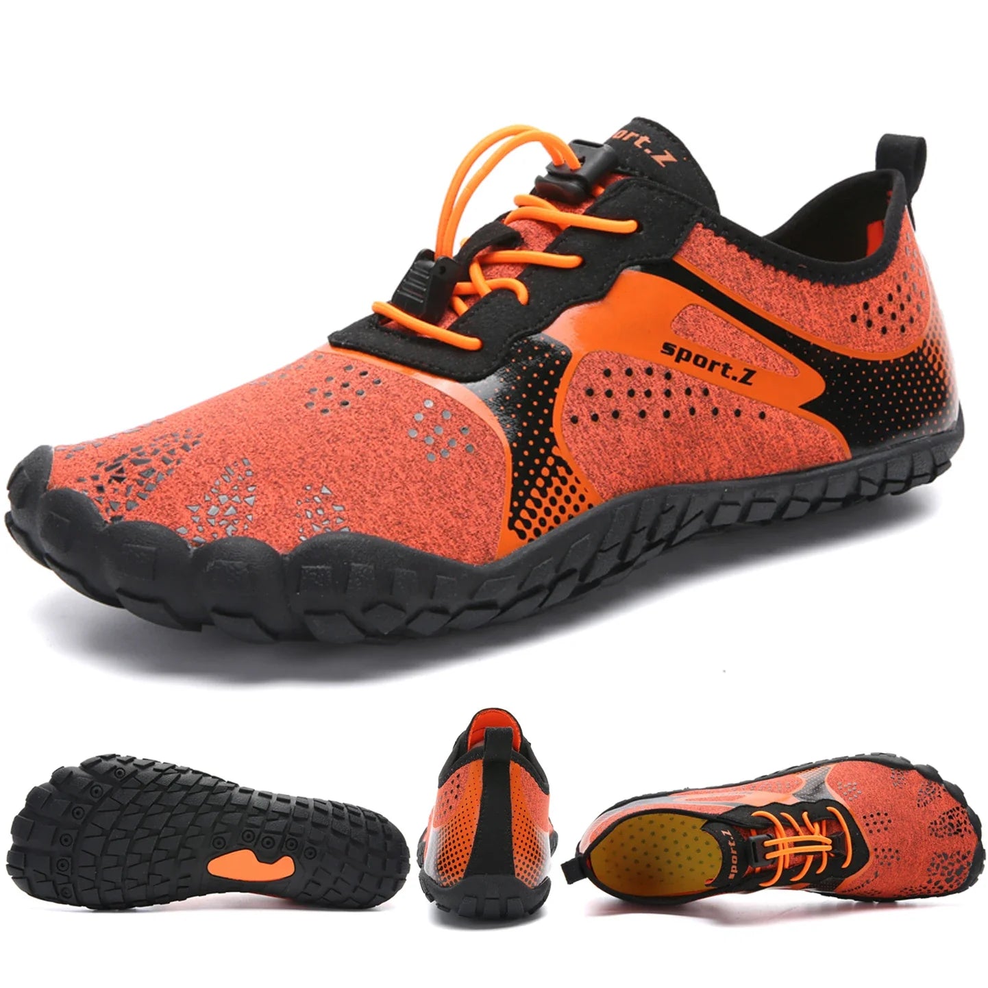 Baskets Pieds Nus d'ete Respirantes orange1