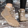 Bottes de Neige Minimalistes, Chaudes et Imperméables pour Hiver-beige1