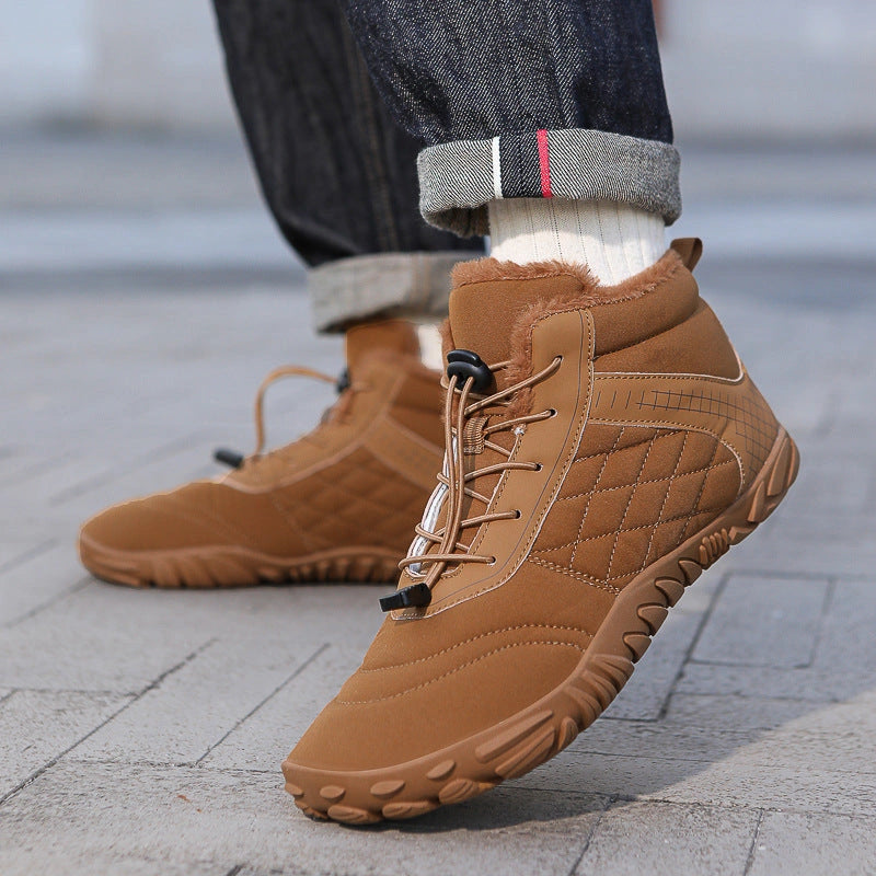 Bottines Chaudes Pieds Nus pour l'Hiver marron2