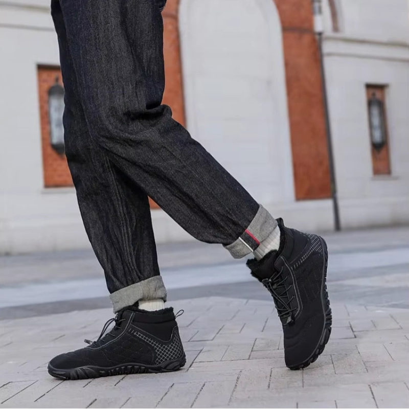 Bottines Chaudes Pieds Nus pour l'Hiver noir1