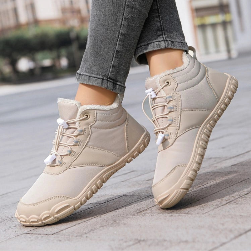 Bottines Pieds Nus d'Hiver Ultra Chaudes beige1